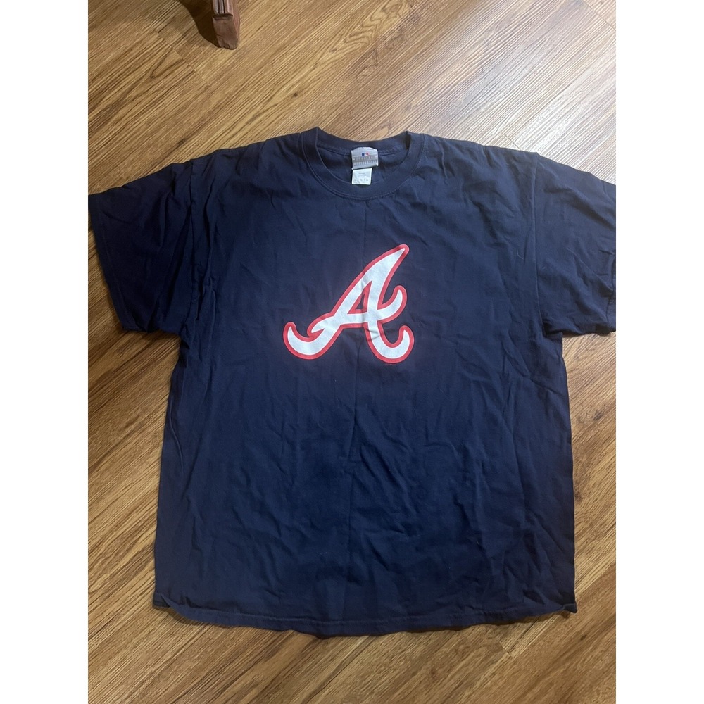 Atlanta Braves Shirt‎ Mens XL Navy Logo Baseball MLB Genuine Merchandise
